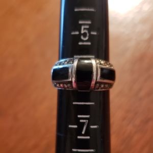 Sterling Silver Black Onyx Ring and Earrings